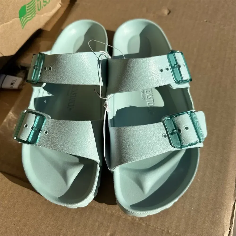 Birkenstock Arizona EVA Sandals Womens Surf Green Stealth Buckle EU 39 / US 8